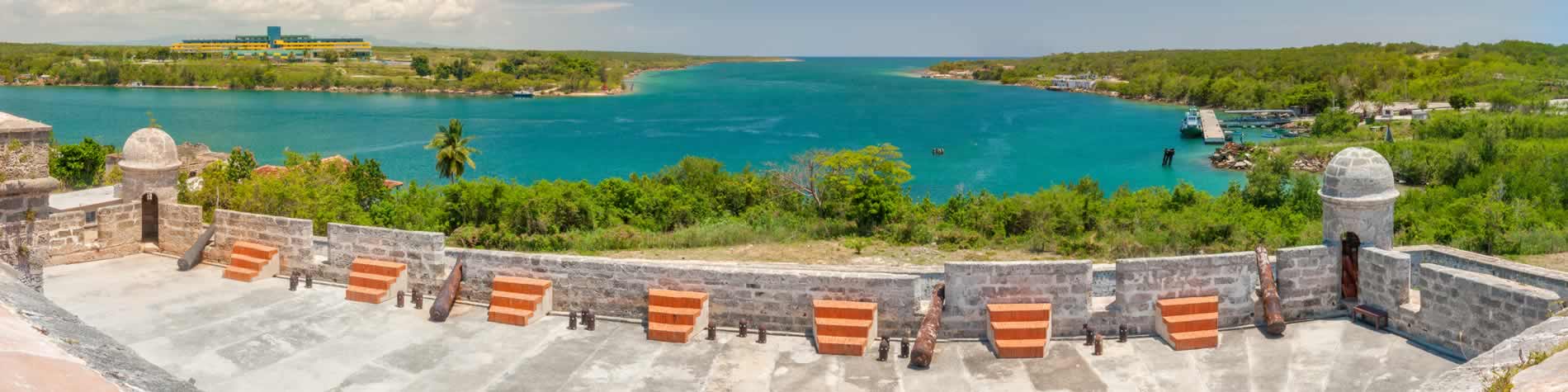 View from the Jagua fortress to the caribbean sea